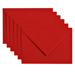 Enveloppe Papicolor C6 114x162mm rouge paquet 6 pièces