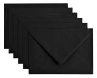 Enveloppe Papicolor C6 114x162mm noir corbeau paquet 6 pièces