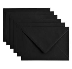 Enveloppe Papicolor C6 114x162mm noir corbeau paquet 6 pièces