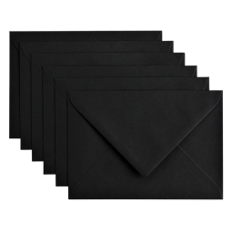 Enveloppe Papicolor C6 114x162mm noir corbeau paquet 6 pièces