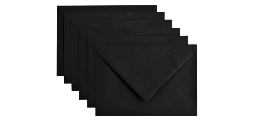 Raven Black Papicolor Envelope C6 114x162mm pack of 6 pieces