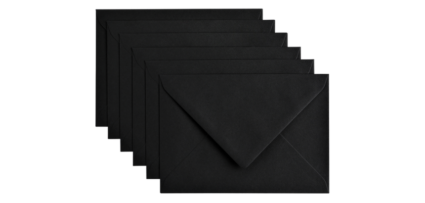 Envelop Papicolor C6 114x162mm ravenzwart pak à 6 stuks
