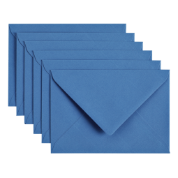 Enveloppe Papicolor C6 114x162mm bleu roi paquet 6 pièces