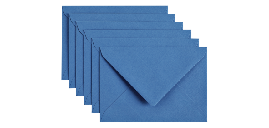 Enveloppe Papicolor C6 114x162mm bleu roi paquet 6 pièces