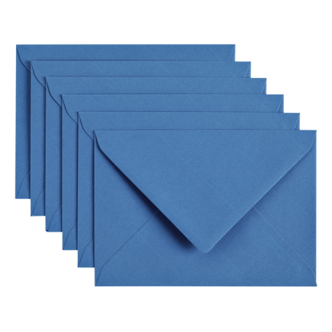 Enveloppe Papicolor C6 114x162mm bleu roi paquet 6 pièces