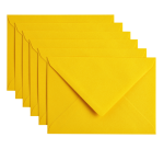 Enveloppe Papicolor C6 114x162mm jaune bouton d'or paquet 6 pièces