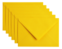 Enveloppe Papicolor C6 114x162mm jaune bouton d'or paquet 6 pièces