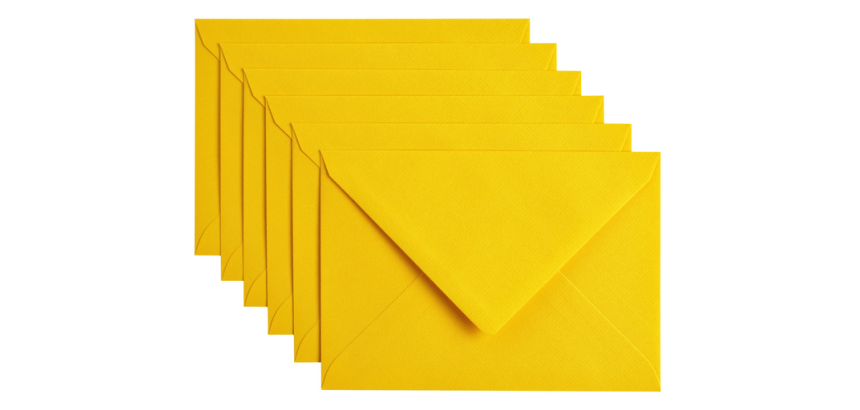 Enveloppe Papicolor C6 114x162mm jaune bouton d'or paquet 6 pièces