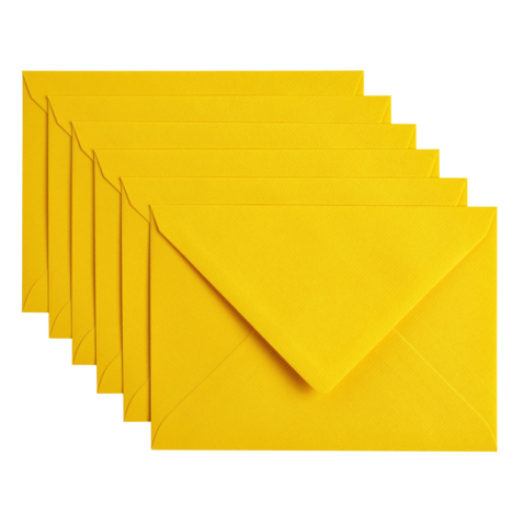 Enveloppe Papicolor C6 114x162mm jaune bouton d'or paquet 6 pièces