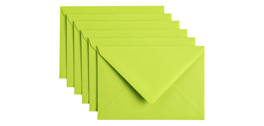 Papicolor Umschlag C6 114x162mm apfelgrün Packung 6 Stück