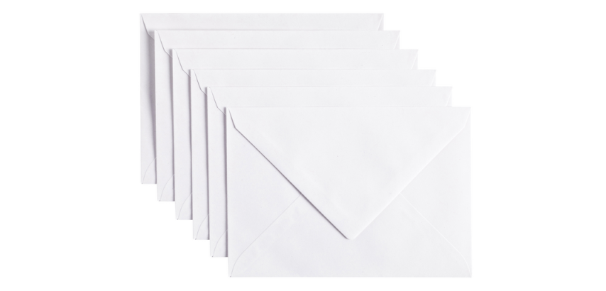 Papicolor Umschlag C6 114x162mm weißes Kraftpapier Paket 6 Stück