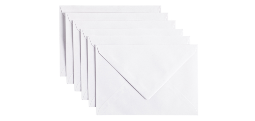 Envelop Papicolor C6 114x162mm kraft wit pak à 6 stuks