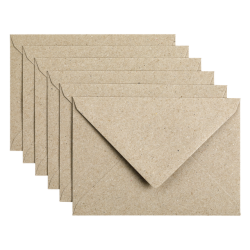 Envelop Papicolor C6 114x162mm kraft grijs pak à 6 stuks