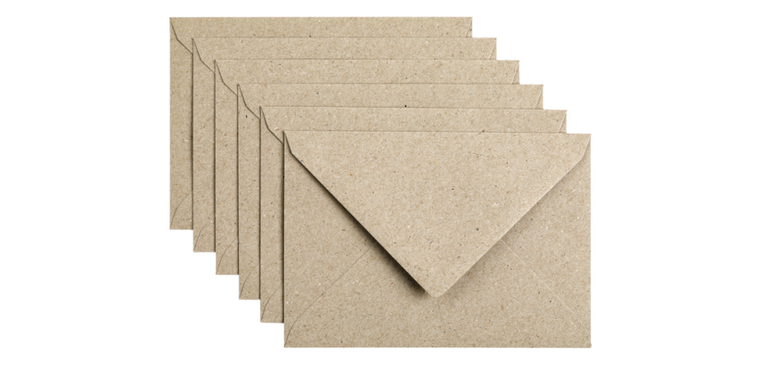 Enveloppe Papicolor C6 114x162mm kraft gris paquet 6 pièces
