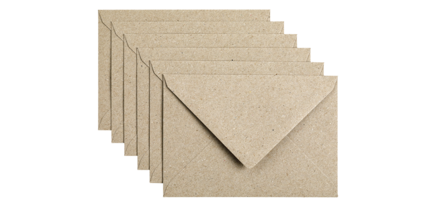 Enveloppe Papicolor C6 114x162mm kraft gris paquet 6 pièces