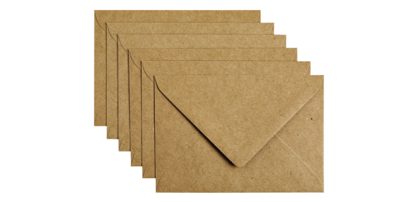 Papicolor Umschlag C6 114x162mm Kraft Braun Pack 6 Stück