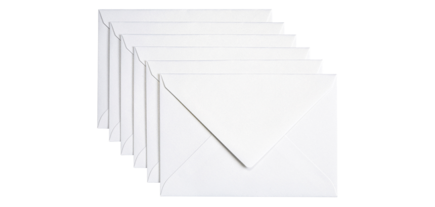 Enveloppe Papicolor C6 114x162mm blanc perle métallisé paquet 6 pièces