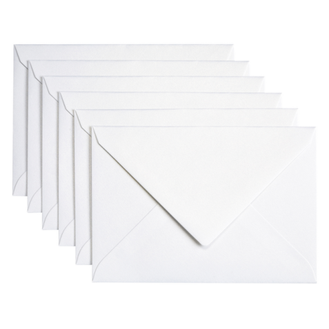 Enveloppe Papicolor C6 114x162mm blanc perle métallisé paquet 6 pièces