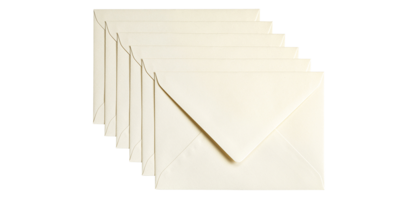 Enveloppe Papicolor C6 114x162mm ivoire métallisé paquet 6 pièces