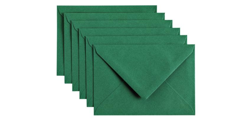 Envelop Papicolor C6 114x162mm dennengroen pak à 6 stuks