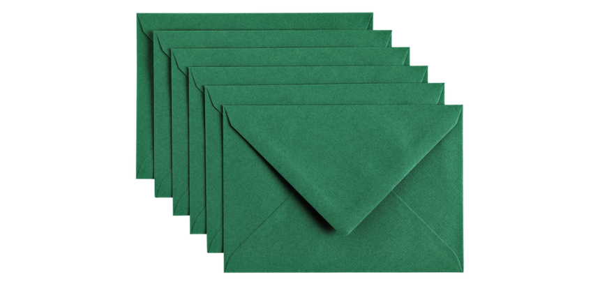 Enveloppe Papicolor C6 114x162mm vert sapin paquet 6 pièces