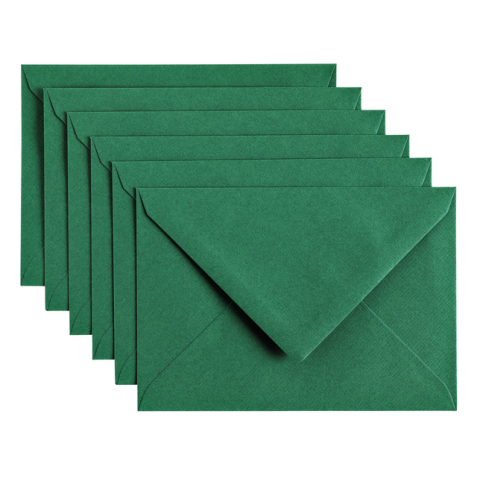 Enveloppe Papicolor C6 114x162mm vert sapin paquet 6 pièces