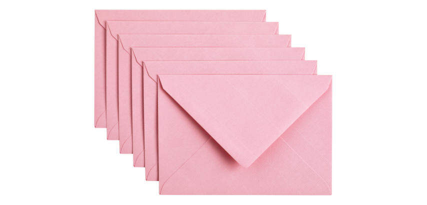 Enveloppe Papicolor C6 114x162mm rose bébé paquet 6 pièces