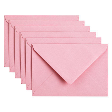 Enveloppe Papicolor C6 114x162mm rose bébé paquet 6 pièces