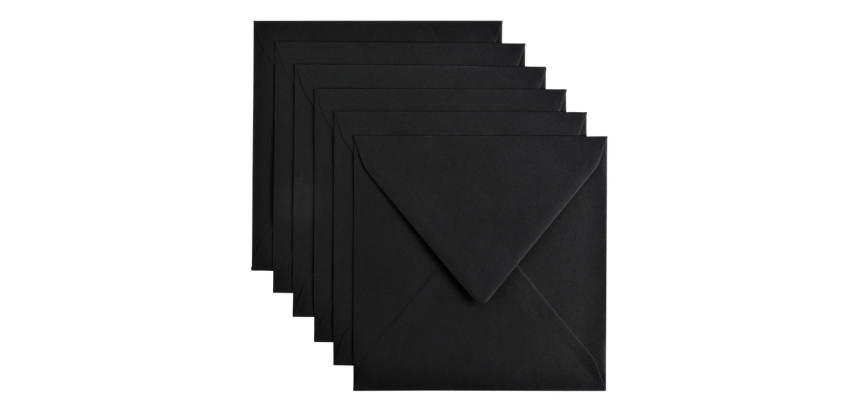 Envelop Papicolor 140x140mm ravenzwart pak à 6 stuks
