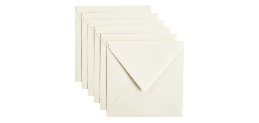 Enveloppe Papicolor 140x140mm blanc paquet 6 pièces