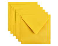 Enveloppe Papicolor 140x140mm jaune bouton d'or 6 pièces