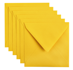 Enveloppe Papicolor 140x140mm jaune bouton d'or 6 pièces