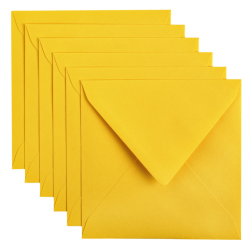 Enveloppe Papicolor 140x140mm jaune bouton d'or 6 pièces