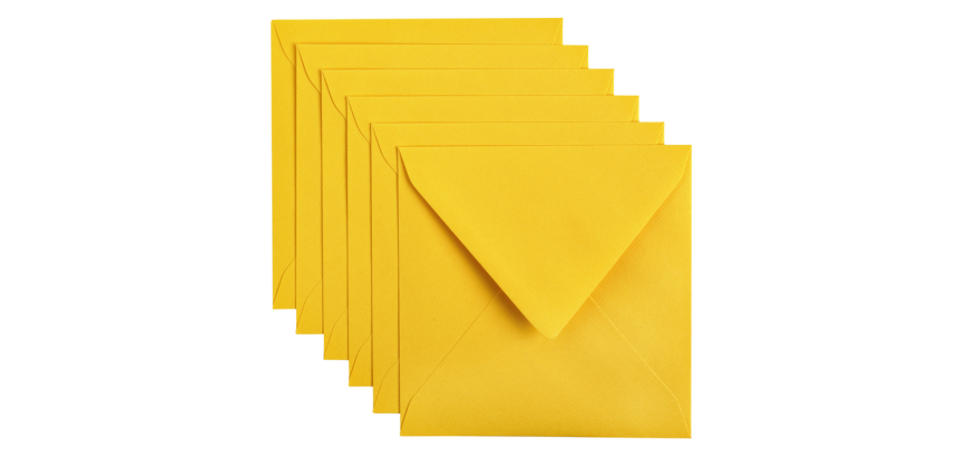 Envelop Papicolor 140x140mm dottergeel pak à 6 stuks