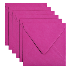 Enveloppe Papicolor 140x140mm rose vif paquet 6 pièces