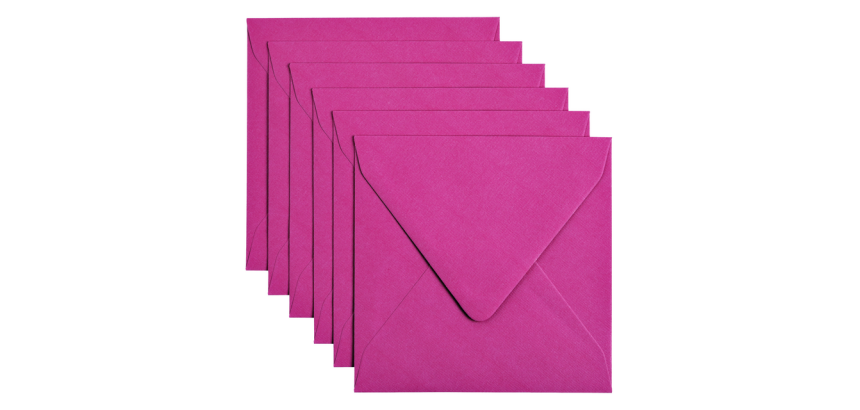 Bright pink Papicolor envelope 140x140mm pack of 6 pieces