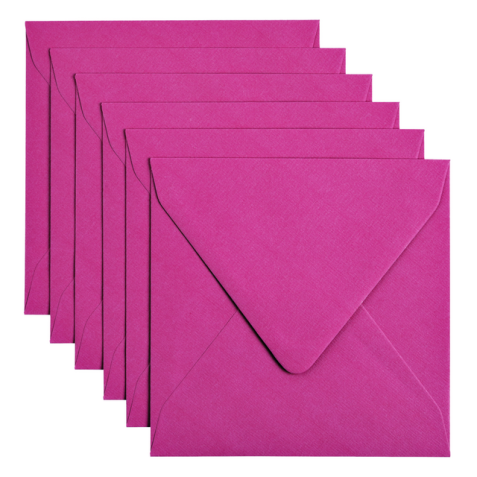 Enveloppe Papicolor 140x140mm rose vif paquet 6 pièces