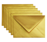 Enveloppe Papicolor C6 114x162mm or métallisé paquet 6 pièces