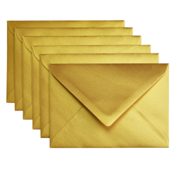 Enveloppe Papicolor C6 114x162mm or métallisé paquet 6 pièces