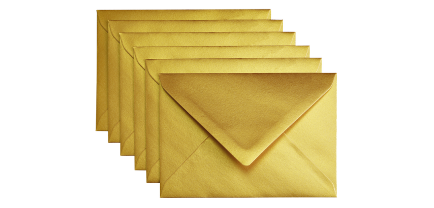 Papicolor Umschlag C6 114x162mm metallisches Gold Paket 6 Stück