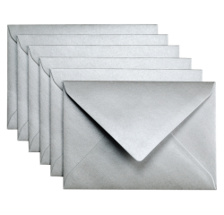 Enveloppe Papicolor C6 114x162mm argent métallisé paquet 6 pièces
