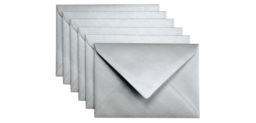 Enveloppe Papicolor C6 114x162mm argent métallisé paquet 6 pièces