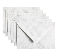 Enveloppe Papicolor C6 114x162mm gris marbré paquet 6 pièces
