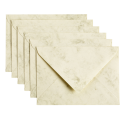 Enveloppe Papicolor C6 114x162mm ivoire marbré paquet 6 pièces