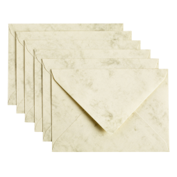 Envelop Papicolor C6 114x162mm marble ivoor pak à 6 stuks