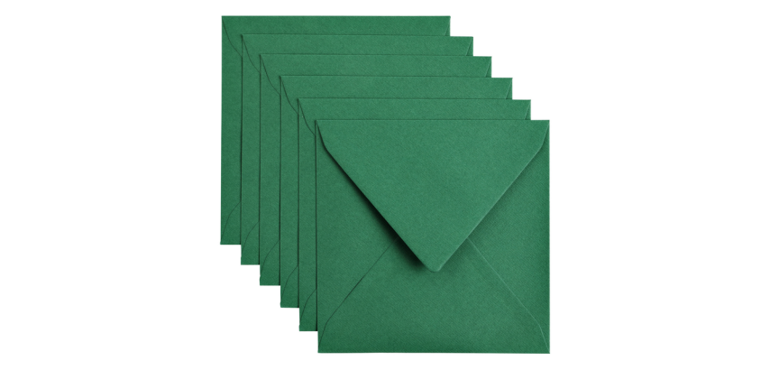Enveloppe Papicolor 140x140mm vert sapin paquet 6 pièces