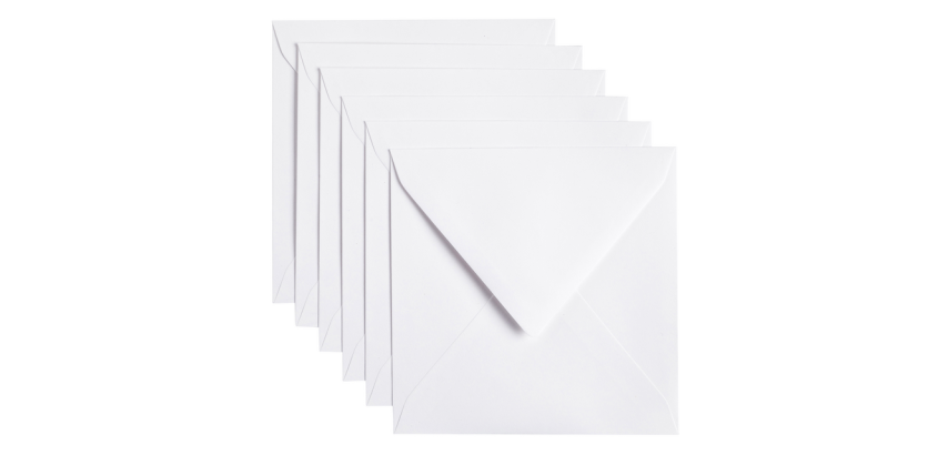 White kraft Papicolor envelope 140x140mm pack of 6 pieces