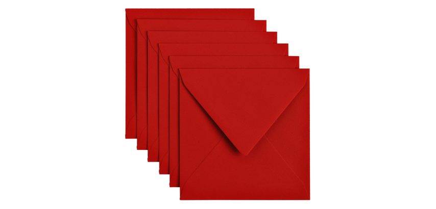 Papicolor Briefumschlag 140x140mm rot, Packung mit 6 Stück