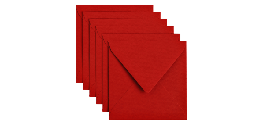 Enveloppe Papicolor 140x140mm rouge paquet 6 pièces