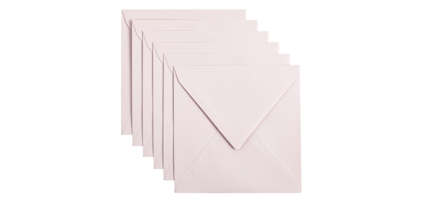Enveloppe Papicolor 140x140mm rose clair paquet 6 pièces